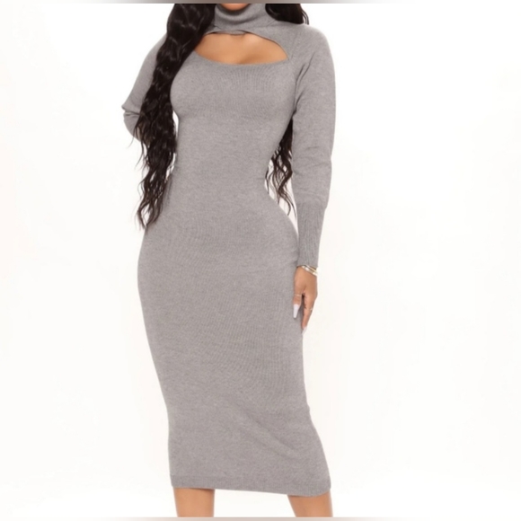 Fashion Nova Dresses & Skirts - NWT FashionNova Cut Sweater Midi Dress